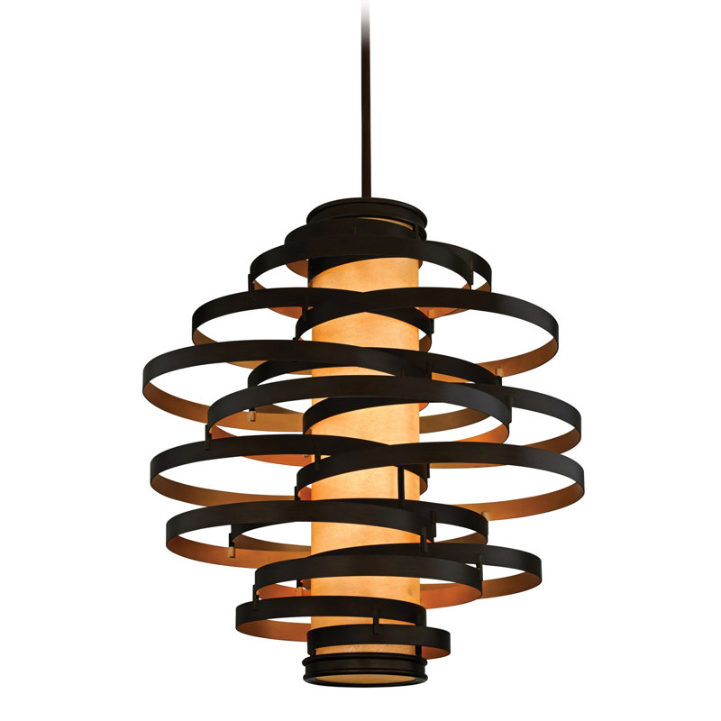 Corbett Vertigo 45" Bronze and Gold Leaf Modern Chandelier