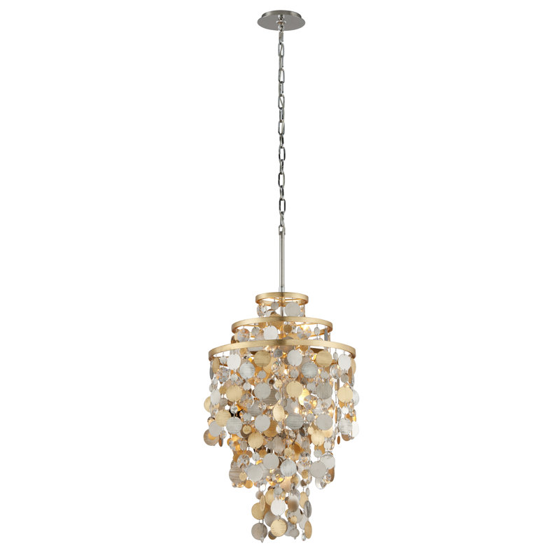 Ambrosia Gold Leaf Crystal 5-Light Incandescent Chandelier
