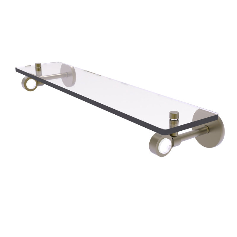 Antique Brass Clearview 22" Glass Bracket Shelf