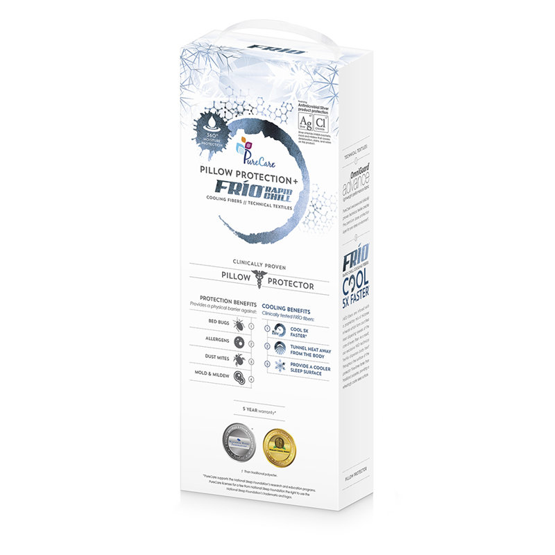 PureCare Frio Standard/Queen Hypoallergenic Pillow Protector