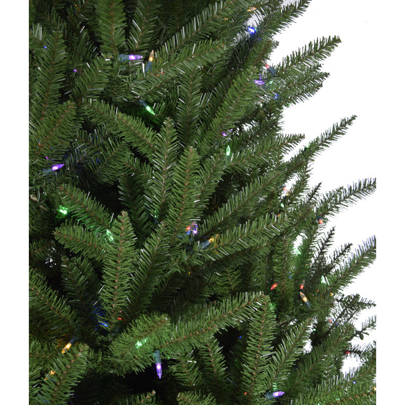 7.5-Foot Green Pine Christmas Tree with Multicolor LED Lights