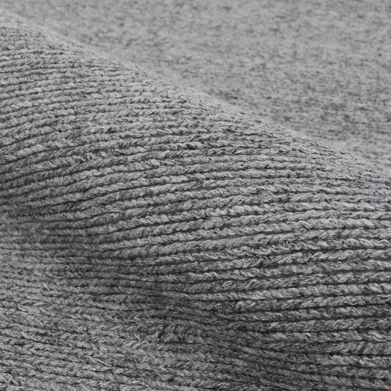 Handwoven Gray Wool and Viscose Runner Rug 2'6" x 7'