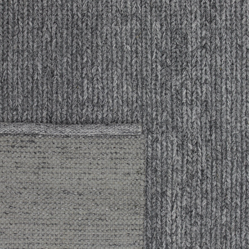 Handwoven Gray Wool and Viscose Runner Rug 2'6" x 7'