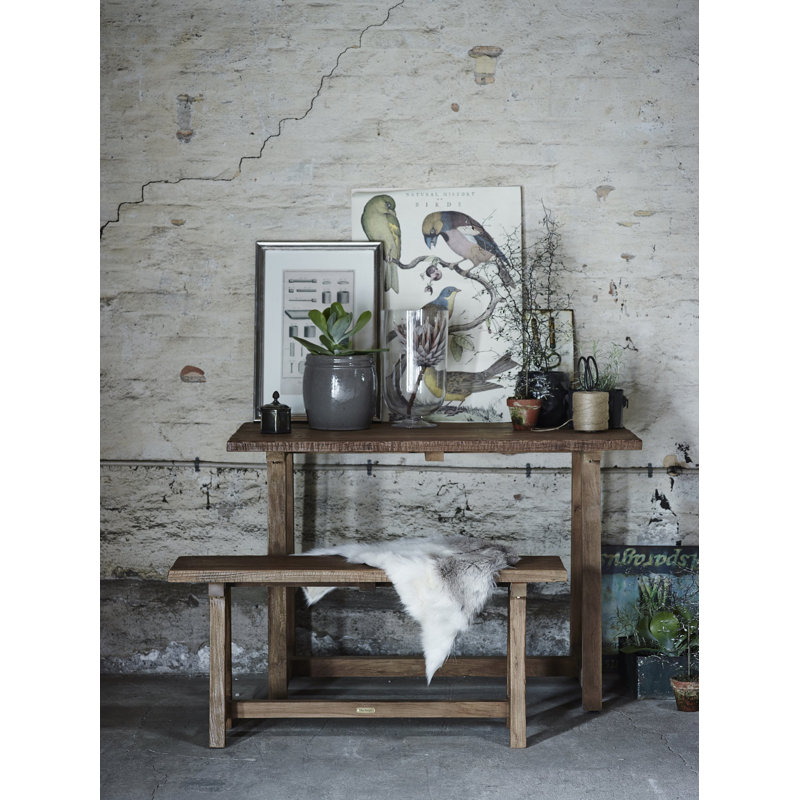 Lucas 39'' Recycled Teak Rustic Minimalist Bench - Natural