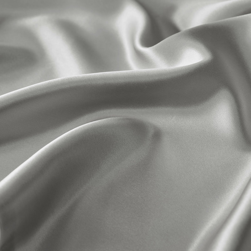 Gray 100% Mulberry Silk Standard Pillowcase with Zipper Closure