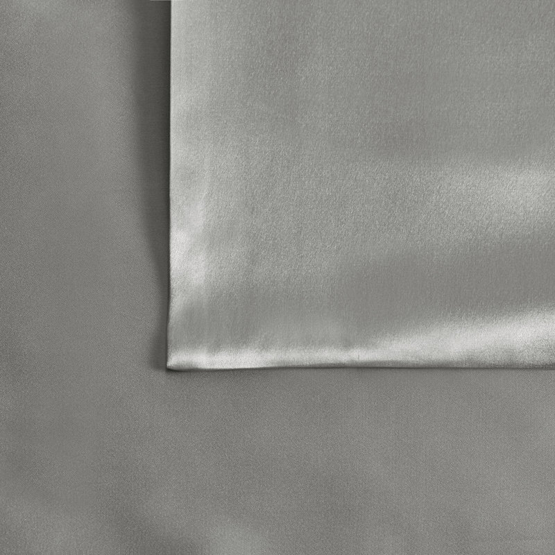 Gray 100% Mulberry Silk Standard Pillowcase with Zipper Closure