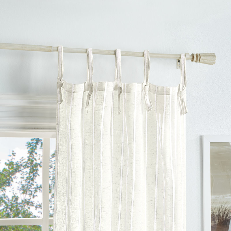 Navy Sheer Polyester Tab Top Window Panel Pair