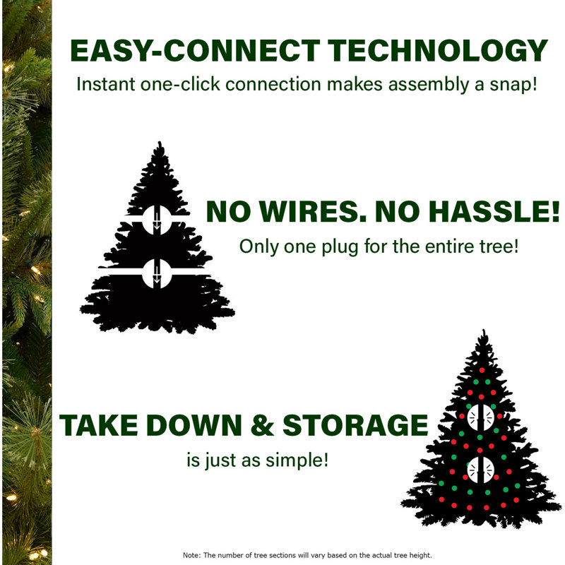 6.5-Ft Green Pine Christmas Tree with Multicolor LED Lights
