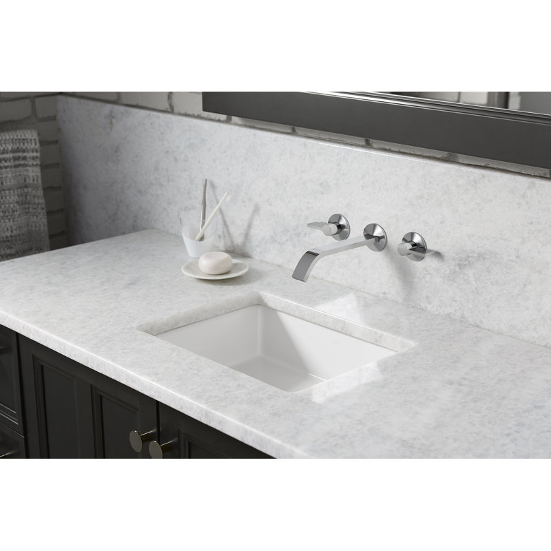 Polished Chrome Wall-Mount Bathroom Sink Faucet Trim