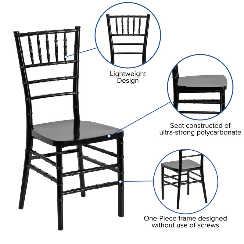 Elegant Black Resin Chiavari Stacking Chair for Events