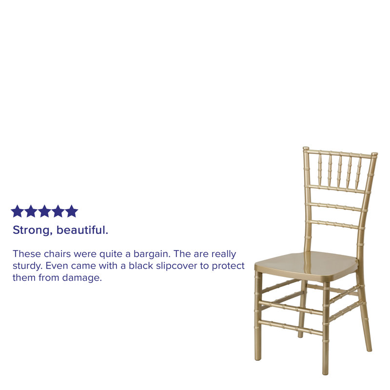 Gold Resin Stacking Chiavari Chairs, Set of 2