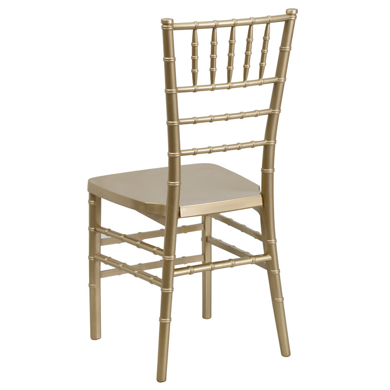 Gold Resin Stacking Chiavari Chairs, Set of 2