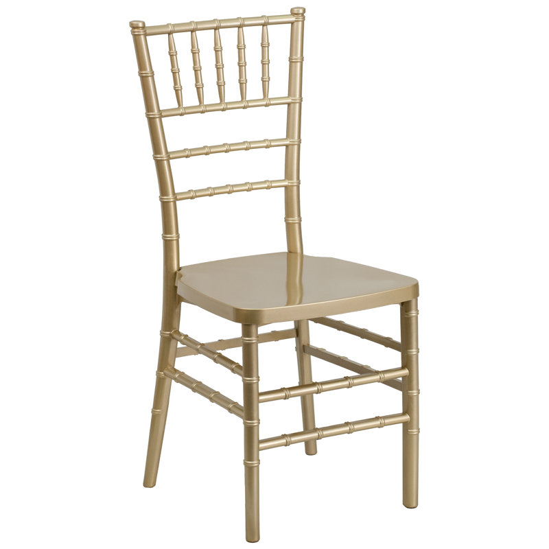 Gold Resin Stacking Chiavari Chairs, Set of 2