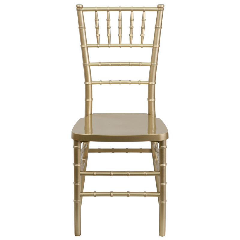 Gold Resin Stacking Chiavari Chairs, Set of 2