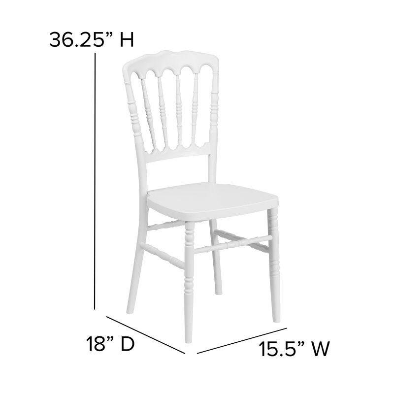 White Resin Stacking Napoleon Chairs, Set of 2