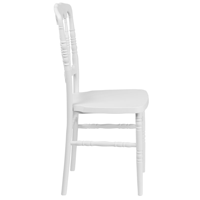 White Resin Stacking Napoleon Chairs, Set of 2