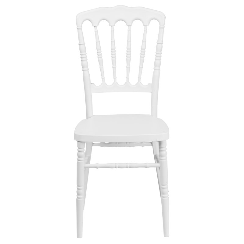 White Resin Stacking Napoleon Chairs, Set of 2