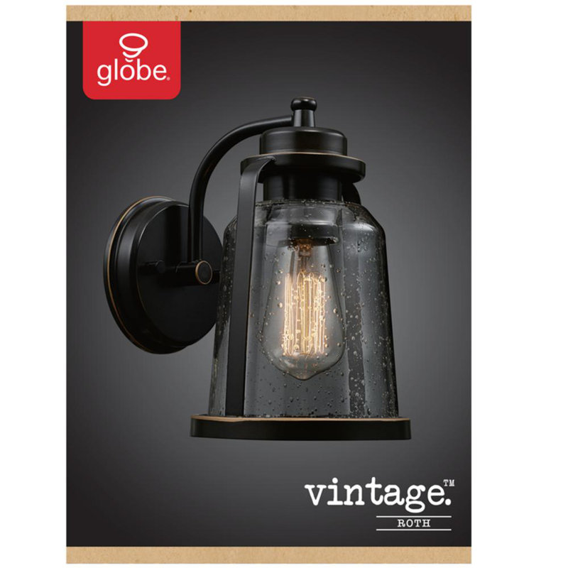 Roth Vintage Seeded Glass 10" Bronze Outdoor/Indoor Sconce