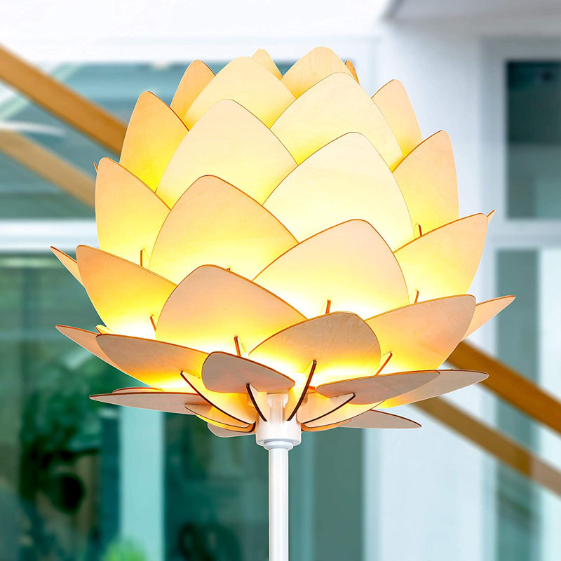 White 66" Torchiere Floor Lamp with Google Assistant for Kids