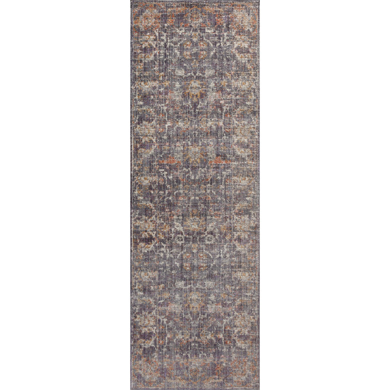 Rosemarie Graphite Multi 2'7" x 10' Synthetic Runner Rug