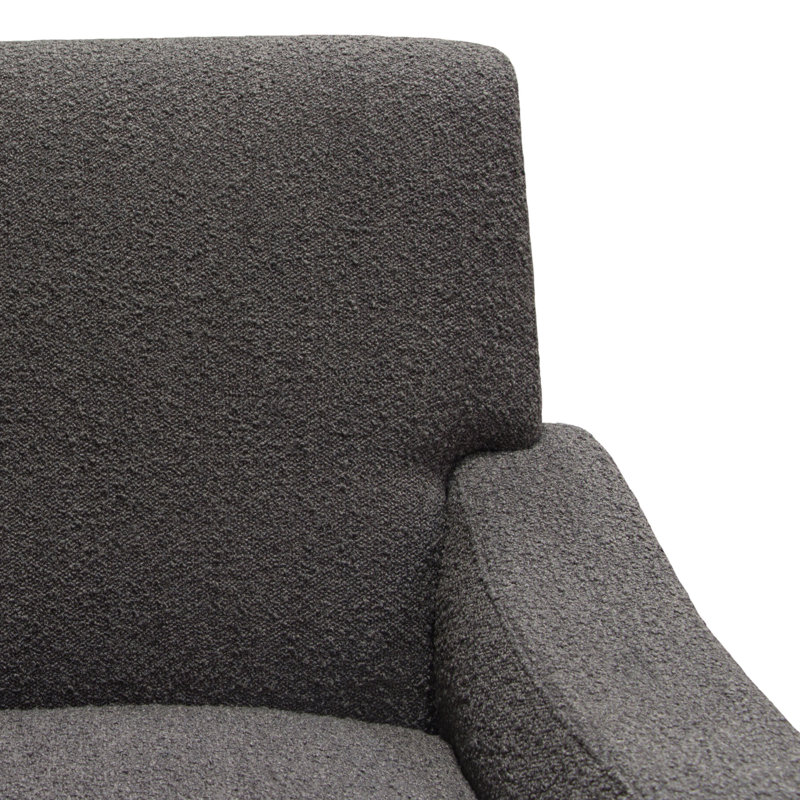 Charcoal Velvet Eucalyptus Wood Metal-Legged Armchair