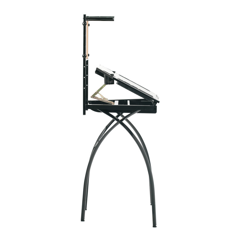 Futura Glass-Top Crafting Table with Drawer and Shelf