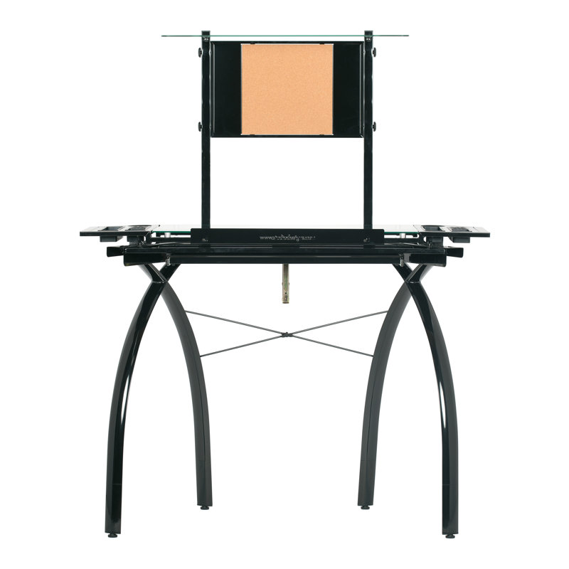 Futura Glass-Top Crafting Table with Drawer and Shelf
