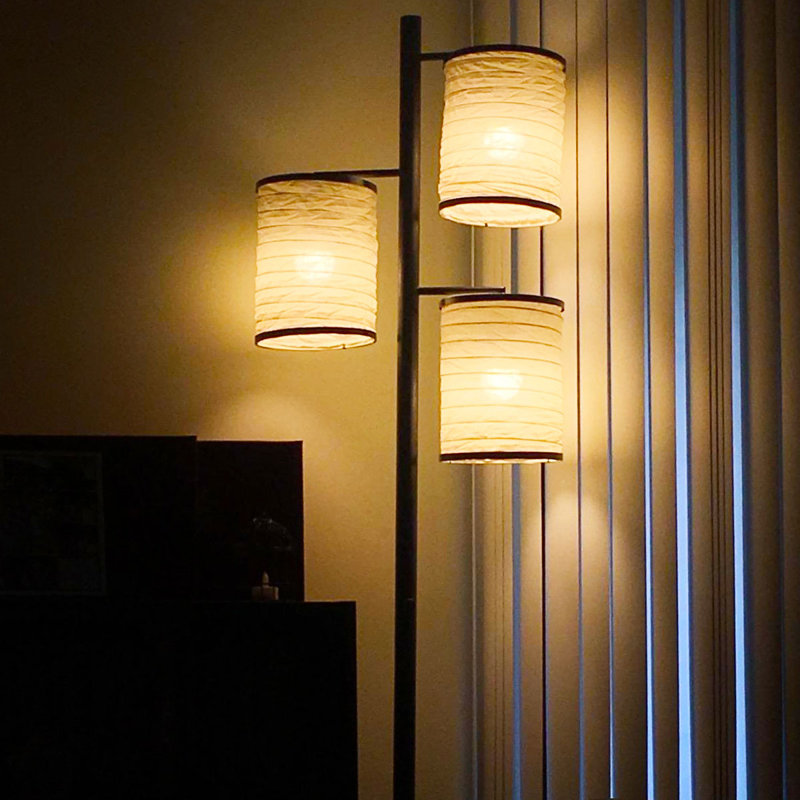 Liam Bronze Multi-Head LED Floor Lamp with Fabric Shades
