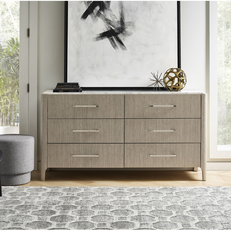 Modern Soren Double Dresser with Dovetail Drawers in White