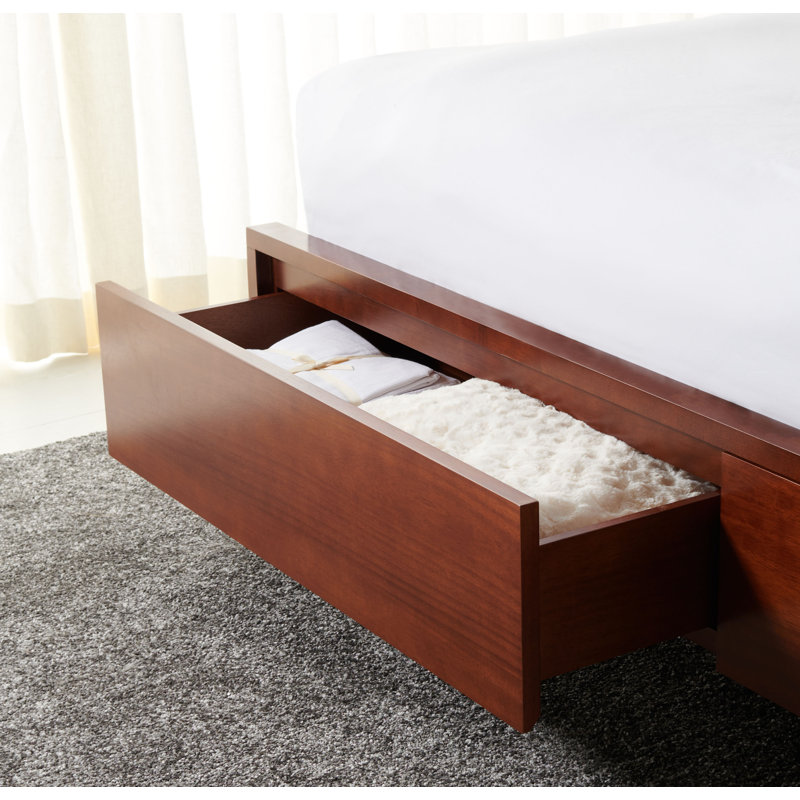 Fitz Walnut Finish King Storage Bed with 2 Drawers