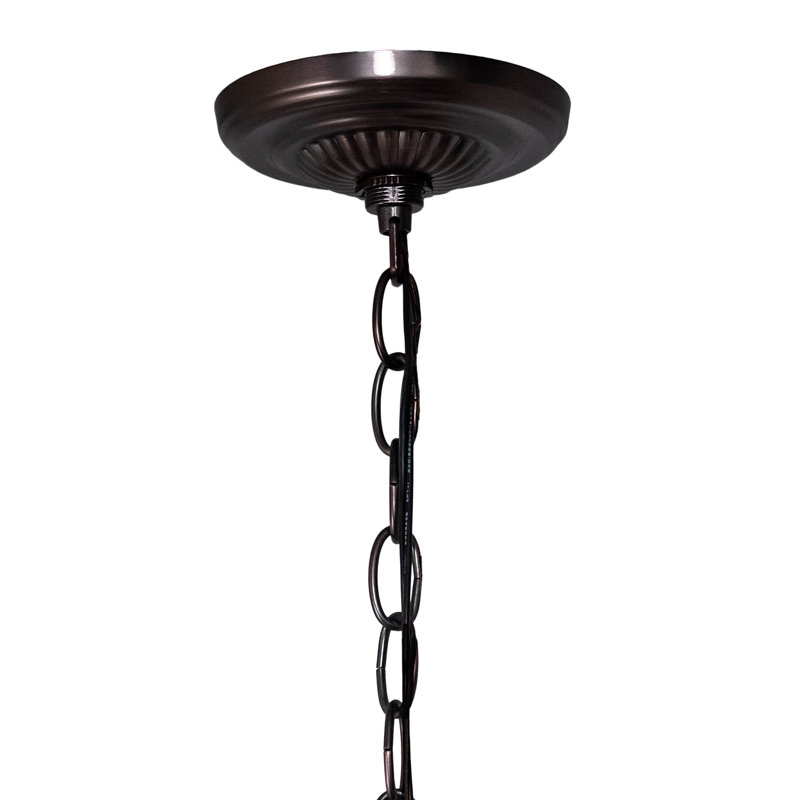 Meyda Bronze Elegance 57" Tiffany Pond Lily 7-Light Chandelier