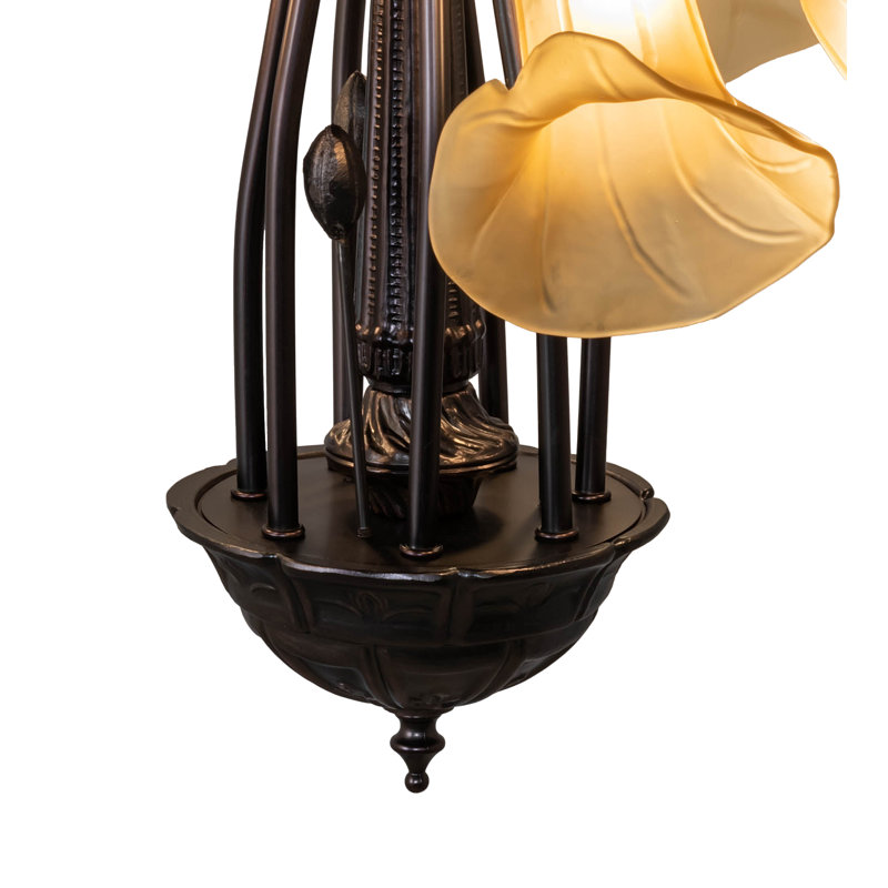 Tiffany Pond Lily 7-Light Mahogany Bronze Chandelier