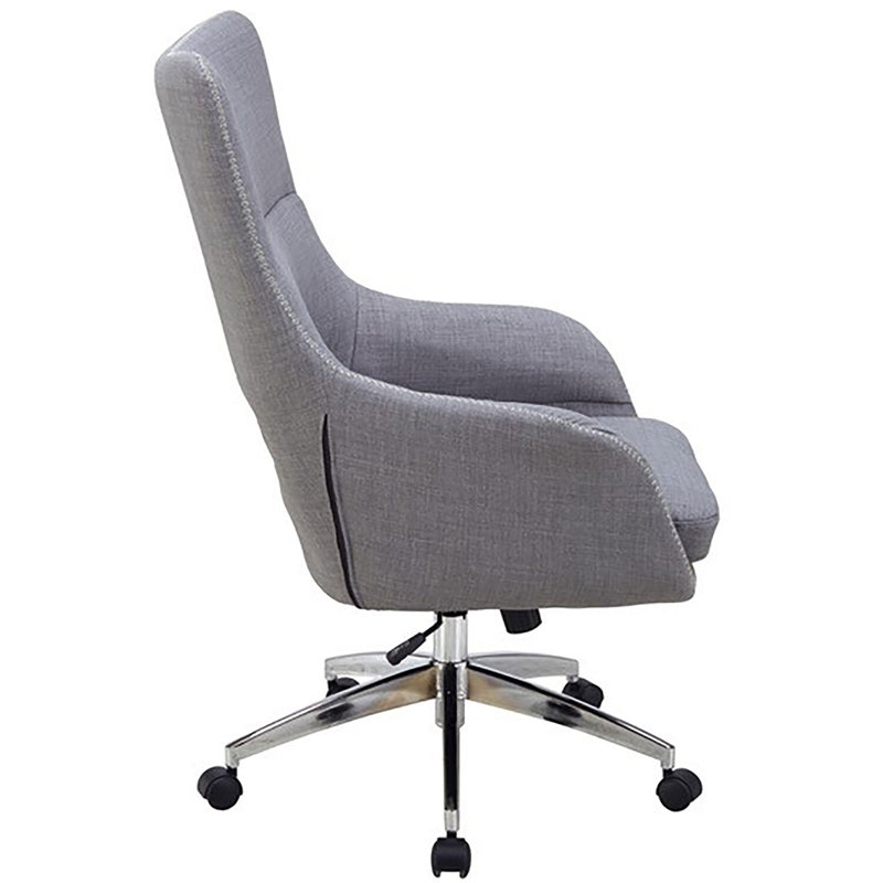 Carlton Executive Wingback Swivel Chair in Gray Fabric
