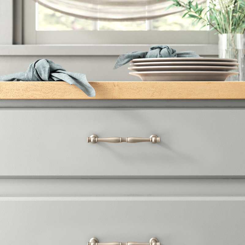 Satin Nickel 3-3/4" Brushed Bar Pull with Mounting Hardware