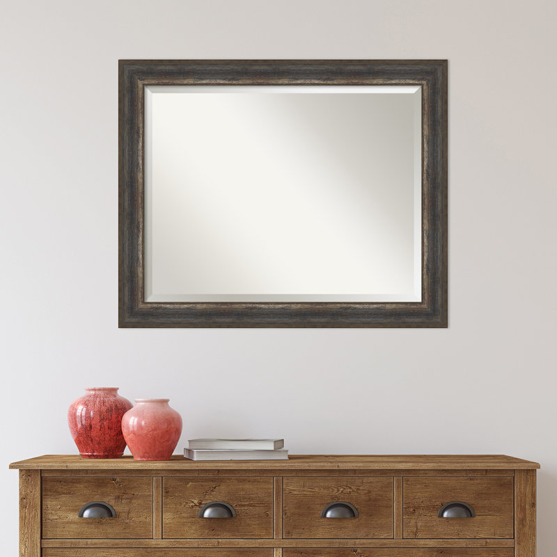 Alta Rustic Char Bronze Framed Rectangular Wall Mirror