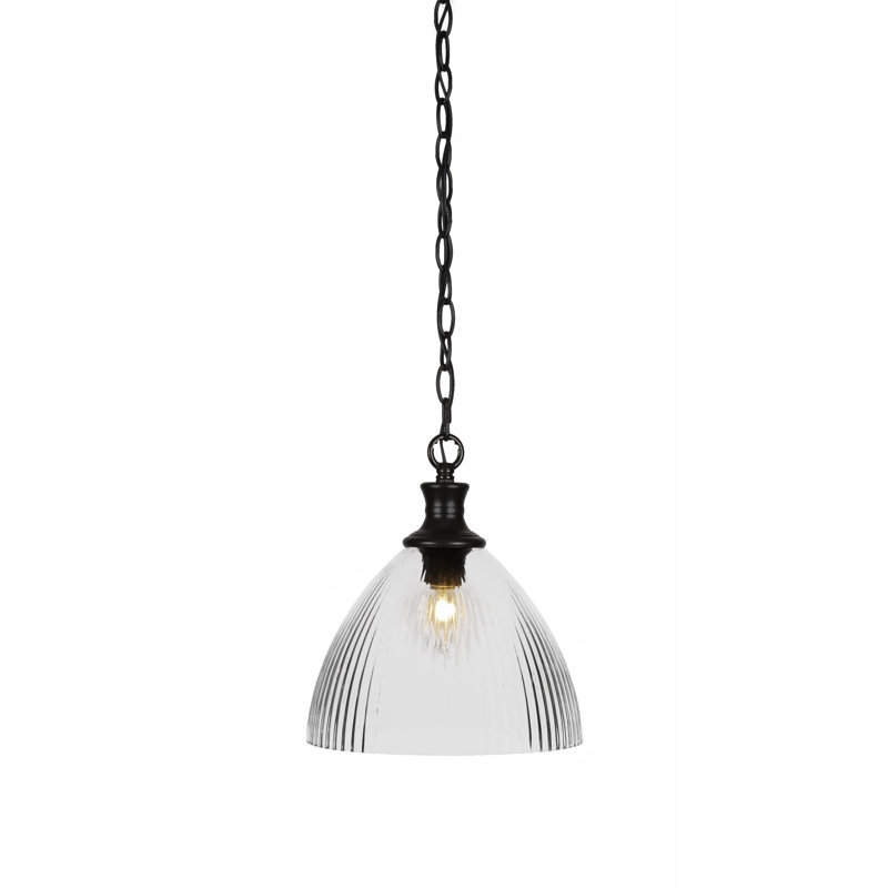 Carina Matte Black and Clear Glass Pendant Light