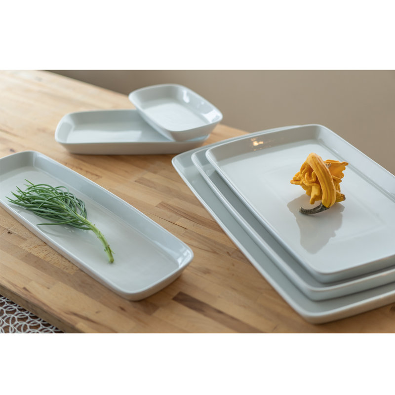 BIA Cordon Bleu Lido Porcelain 9.25" Rectangular Platters (Set of 4)