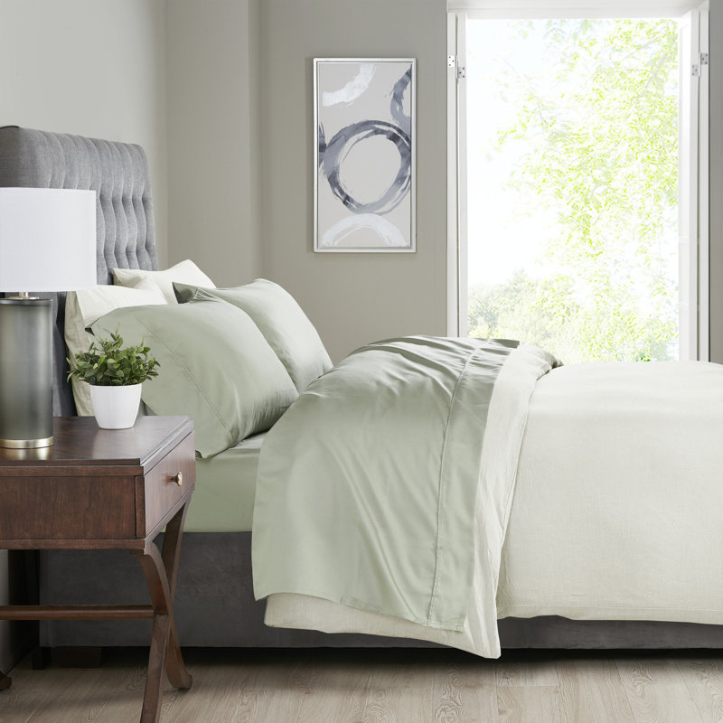 Sage Full Cotton Blend 4-Piece Sheet Set
