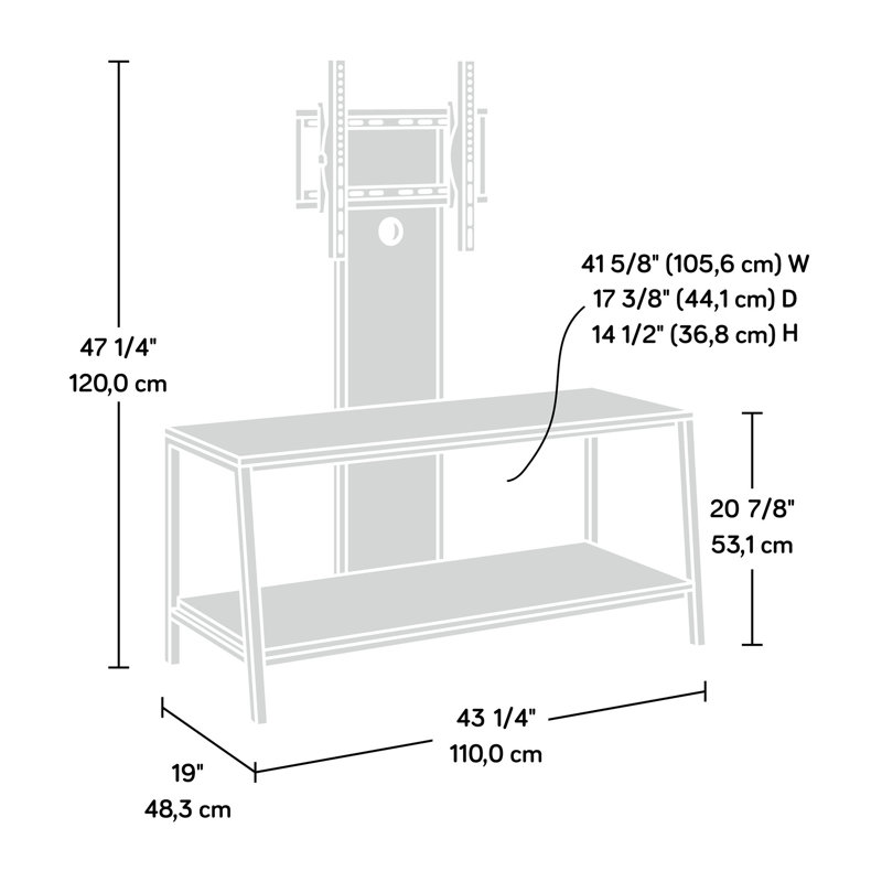 Austin Industrial-Black Metal and Wood TV Mount Media Console