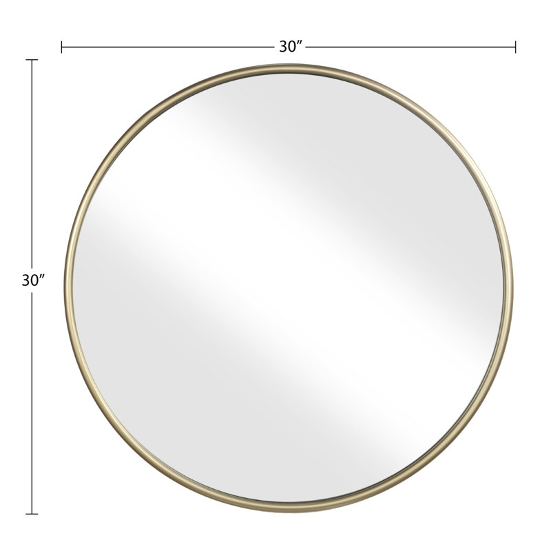 Elegant 30" Gold Round Wall Mirror with Slim Metal Frame