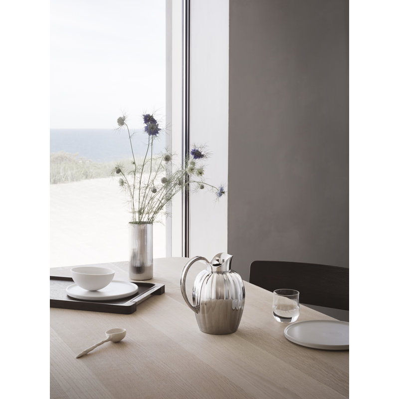 Bernadotte 18" Smoked Oak Tray with Stainless Steel Handles