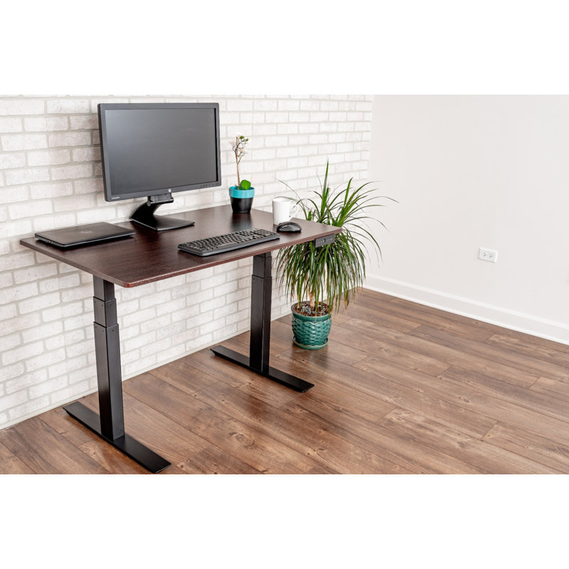Luxor 60" Dual-Motor Electric Height Adjustable Desk in Dark Walnut