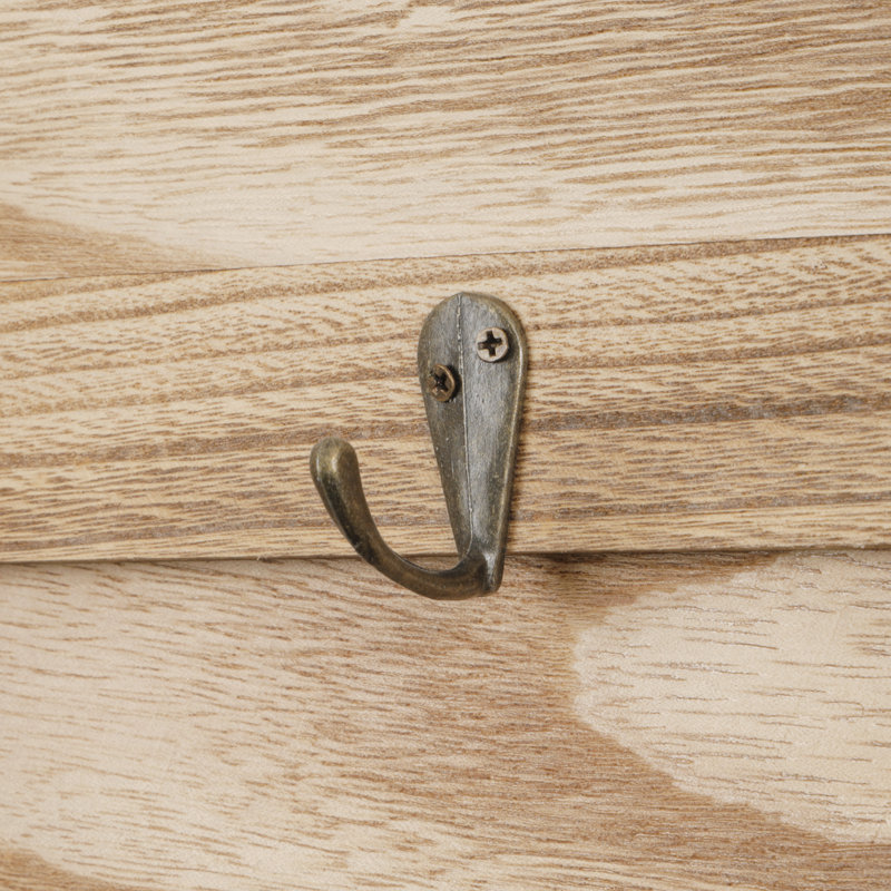 Natural Wood Barn Door Wall Organizer with Corkboard