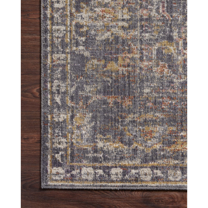 Rosemarie Graphite Multi 9' x 12' Reversible Synthetic Area Rug