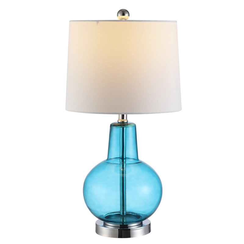 Morocco Blue Crackle Glass 16" Arc Adjustable Table Lamp