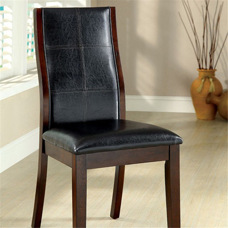 Emilio Brown Faux Leather Upholstered Parsons Side Chair