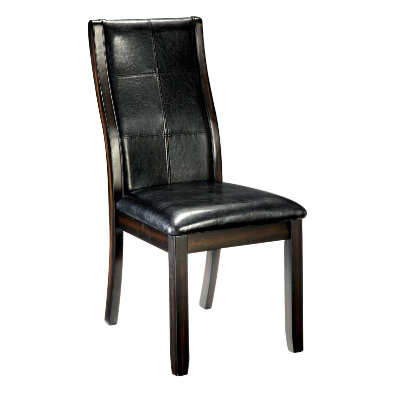 Emilio Brown Faux Leather Upholstered Parsons Side Chair