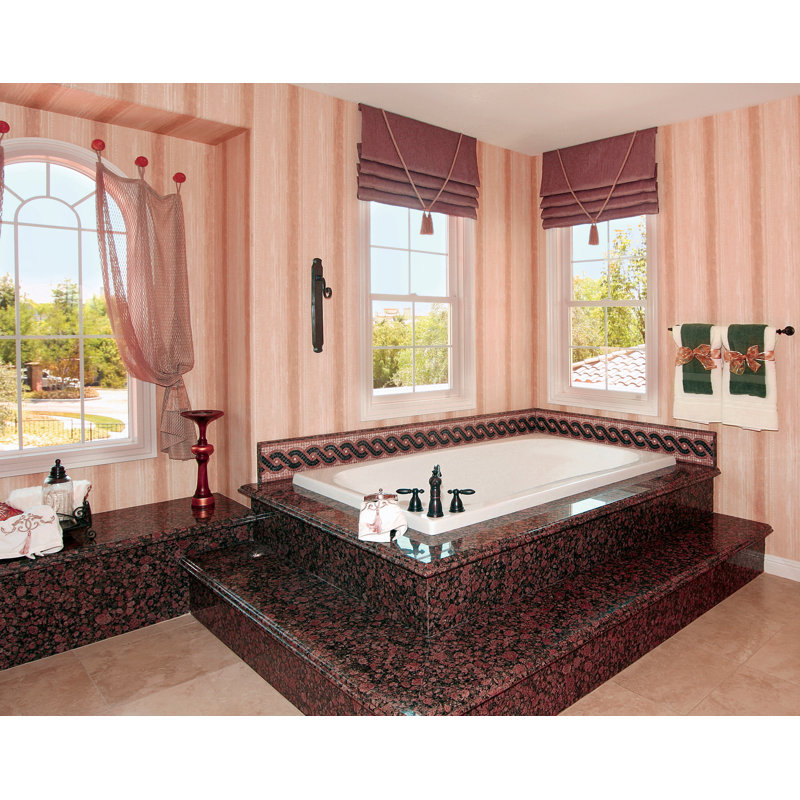Modern White Acrylic Drop-In Bathtub with Jets