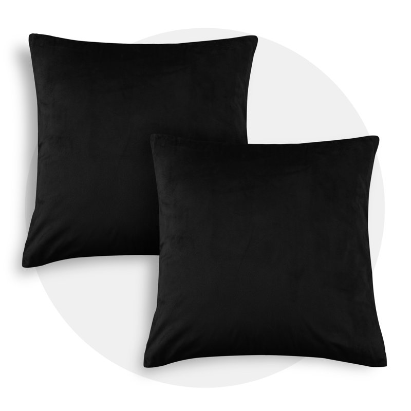 Charcoal Velvet Euro Pillow Covers Set of 2