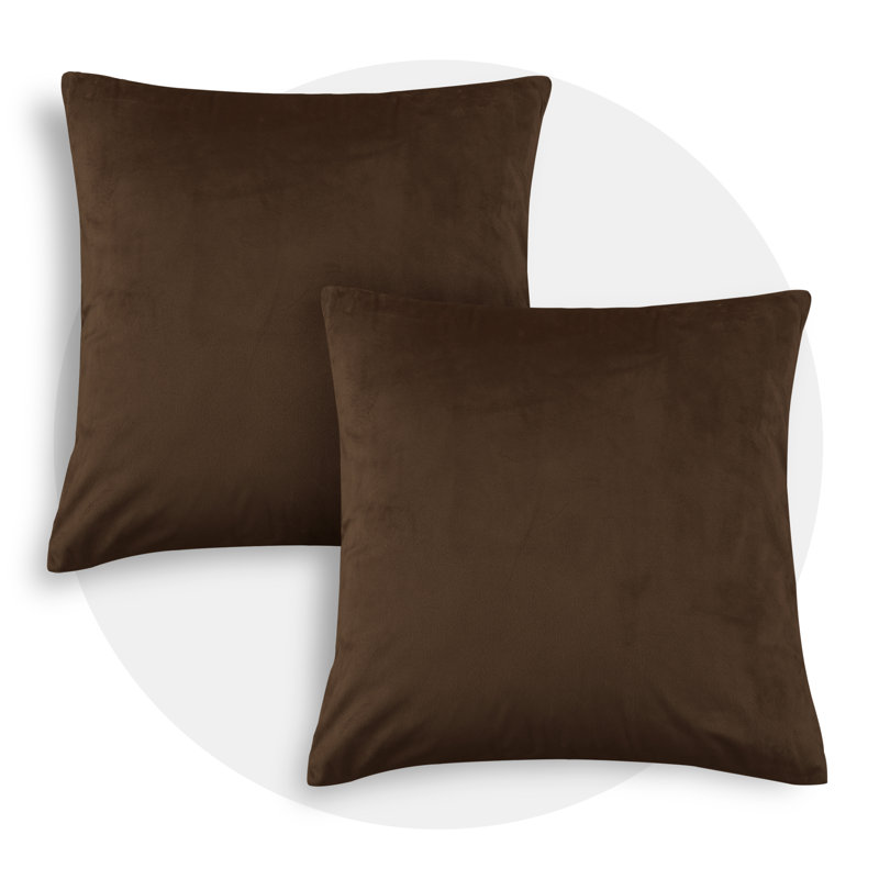 Eggplant Purple Velvet Reversible Euro Pillow Covers, Set of 2